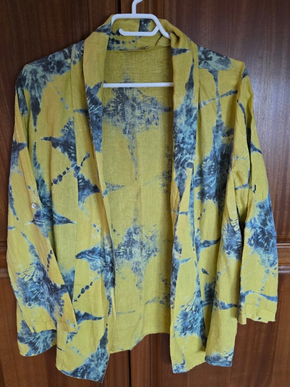 Bellambra linen tie dye open blouse cardigan made in ITALY